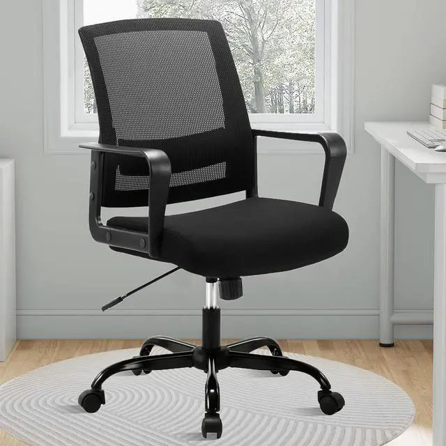 Alt view image 7 of 7 - CLATINA Ergonomic Rolling Mesh Desk Chair with Executive Lumbar Support and Adjustable Swivel Design for Home Office Computer Black 2 Pack