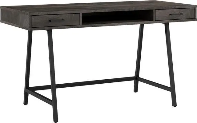 Main image of Bush Furniture Steele 54W Writing Desk in Dark Gray Hickory | Computer Table for Home Office Workspace