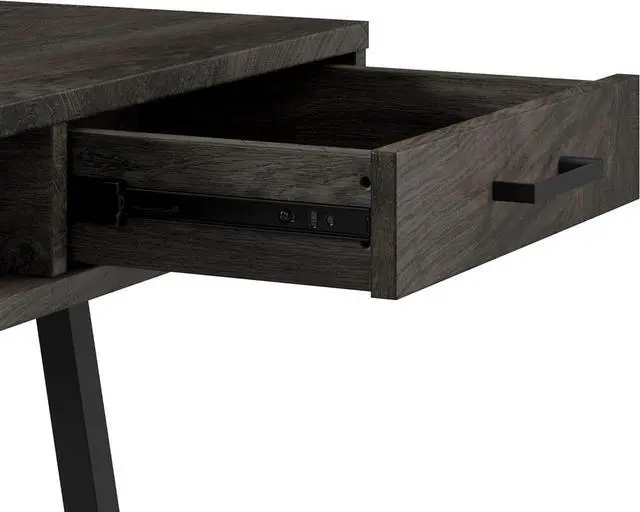 Alt view image 4 of 7 - Bush Furniture Steele 54W Writing Desk in Dark Gray Hickory | Computer Table for Home Office Workspace