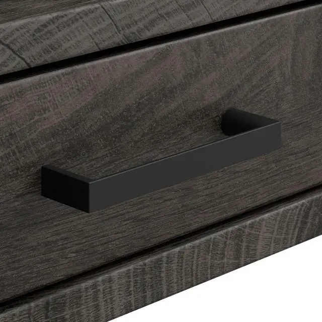 Alt view image 5 of 7 - Bush Furniture Steele 54W Writing Desk in Dark Gray Hickory | Computer Table for Home Office Workspace