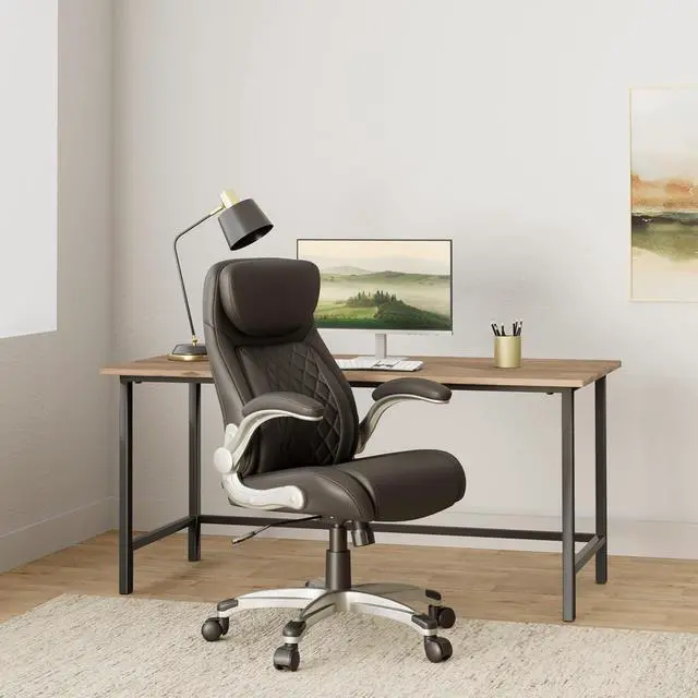 Alt view image 2 of 7 - Nouhaus Ergonomic Office Chair Premium Microfiber Leather Adjustable Lumbar Support & Armrests, High Back Comfy Desk Gaming Chairs Executive Computer Swivel Chair Tilt Function(Posture,Black)