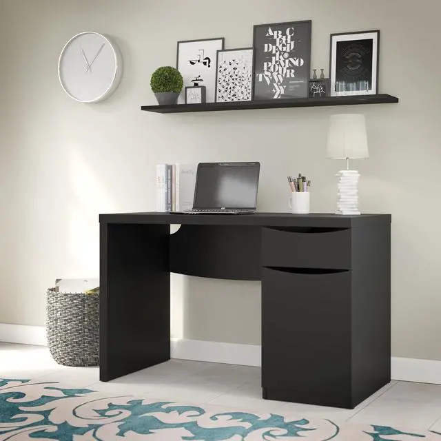 Alt view image 2 of 7 - Bush Furniture Montrese Computer Desk in Classic Black