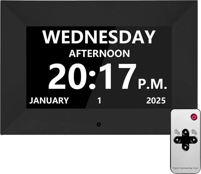 Main image of Bgift 7 Inch Digital Alarm Clock with Date and Day of Week for Seniors-12 Alarms 20 Reminder Digital Calendar Auto Dimmable Perfect for Elderly