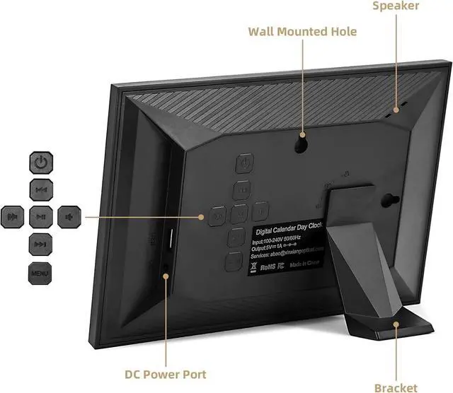 Alt view image 7 of 7 - Bgift 7 Inch Digital Alarm Clock with Date and Day of Week for Seniors-12 Alarms 20 Reminder Digital Calendar Auto Dimmable Perfect for Elderly