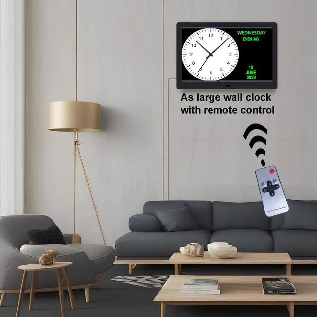 Alt view image 5 of 5 - AINFTIME DST Digital Clock with Date and Day of Week for Elderly-12 Alarms Medication Reminder Dementia Alzheimers Clock Calendar with Extra Large Display (10.1 inch Black)