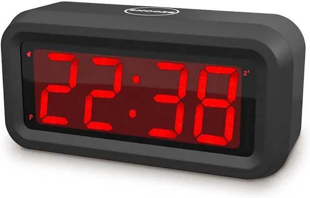 Main image of Digital Alarm Clock, Small Wall Clock, Battery Operated, 1.2" LED Large Display, 2-Level Brightness Dimmer, 12/24Hr, Snooze, 4 PCS AA Batteries Last More Than 1 Year, for Bedroom/Desk