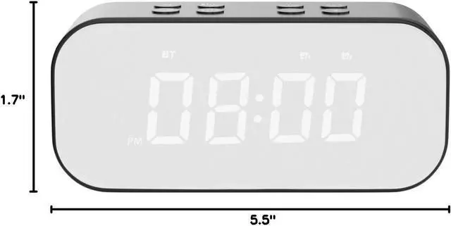 Alt view image 7 of 7 - AFK Alarm Clock for Bedroom/Office,Digital Clock with Bluetooth Speaker,Small Alarm Clock for Heavy Sleepers Adults,Teens,Kids.