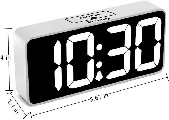 Alt view image 7 of 7 - DreamSky Large Digital Alarm Clock Big Numbers for Seniors & Visually Impaired, 9 Inches Electric Clocks for Bedroom, Jumbo Display Fully Dimmable Brightness, USB Ports, Adjustable Alarm Volume