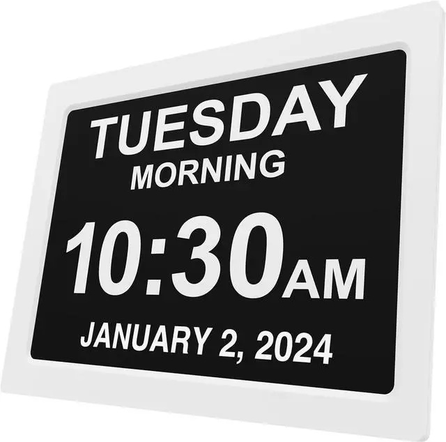 Main image of American Lifetime New 2025 Dementia Clock Large for Seniors, Digital Clock Large Display with Custom Alarms, Clock with Day & Date for Elderly, Number Digital Clock 12 Inches White