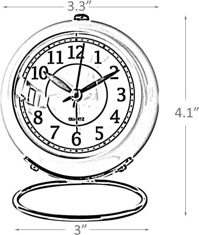 Alt view image 6 of 7 - SHISEDECO Small Tableclocks Classic Non-Ticking Tabletop Alarm Clock with Backlight, Battery Operated Astronaut Deskclock with HD Glass for Living Room Bedroom Bedside Indoor Decor (Black)