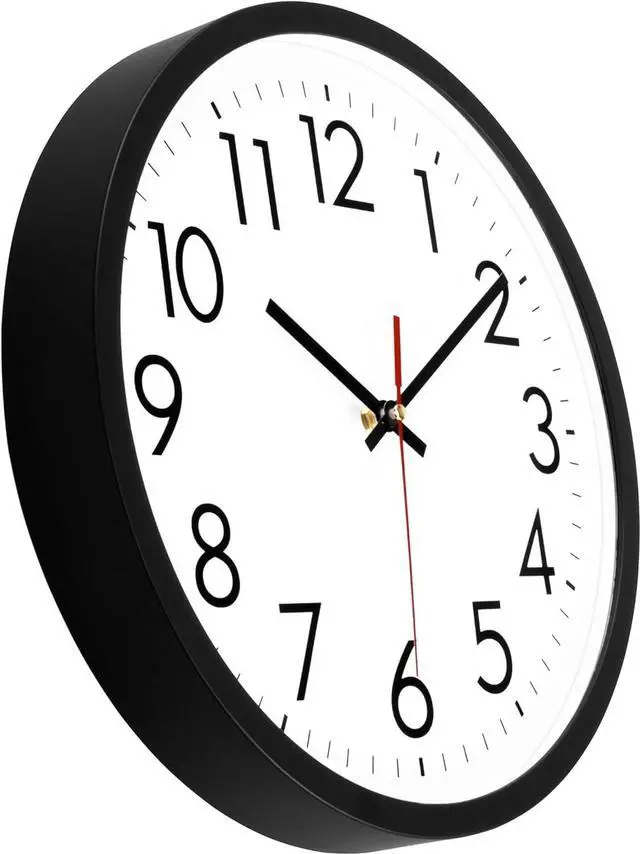 Alt view image 3 of 7 - Lumuasky 4 Pack Black Wall Clock,12 Inch Silent Battery Operated Non Ticking Quartz Round Analog Classic Clock Modern Design for Home Office Classroom School Living Room Bedroom