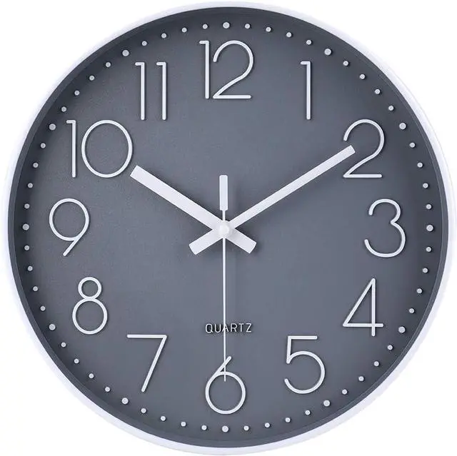 Main image of jomparis Wall Clock 12 Inch Non-Ticking Silent Battery Operated Round Wall Clock Modern Elegant Simple Style Decor Clock for Home/Office/School/Kitchen/Bedroom/Living Room