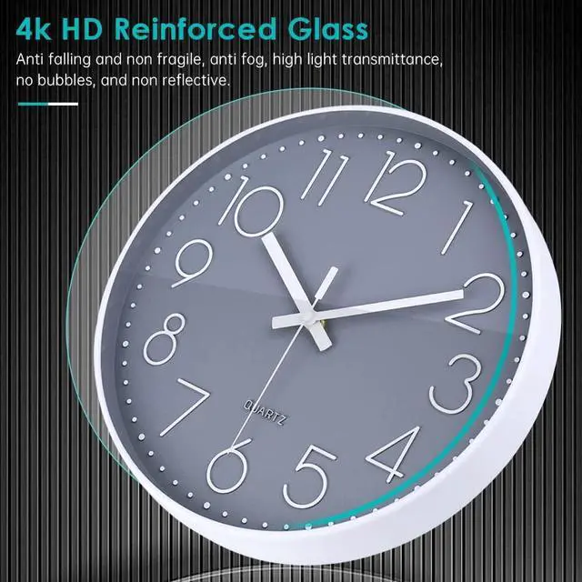 Alt view image 2 of 7 - jomparis Wall Clock 12 Inch Non-Ticking Silent Battery Operated Round Wall Clock Modern Elegant Simple Style Decor Clock for Home/Office/School/Kitchen/Bedroom/Living Room