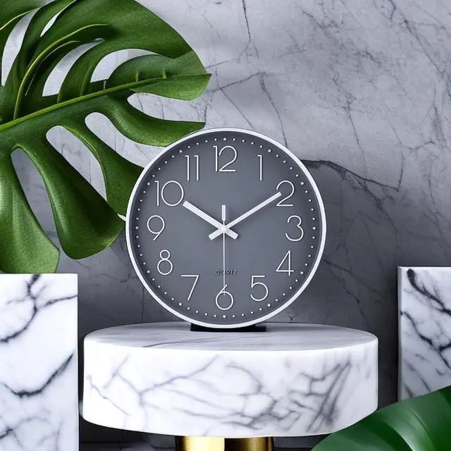 Alt view image 7 of 7 - jomparis Wall Clock 12 Inch Non-Ticking Silent Battery Operated Round Wall Clock Modern Elegant Simple Style Decor Clock for Home/Office/School/Kitchen/Bedroom/Living Room
