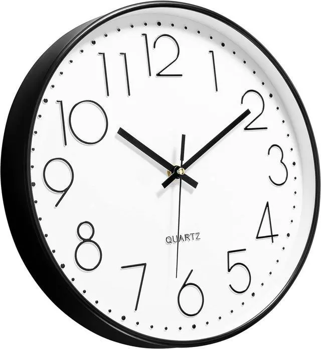 Alt view image 7 of 7 - Lumuasky 4 Pack Wall Clock,12 Inch Silent Battery Operated Non Ticking Quartz Round Analog Classic Clock Modern Design for Home Office Classroom School Living Room Bedroom