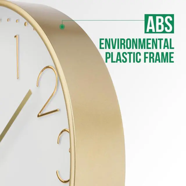 Alt view image 4 of 7 - Wall Clock 12 Inch Non-Ticking Silent Modern Simple Style Round Decor Clock Gold Stereoscopic Dial Quartz Wall Clocks for Home/Office/School/Living Room/Bedroom/Kitchen