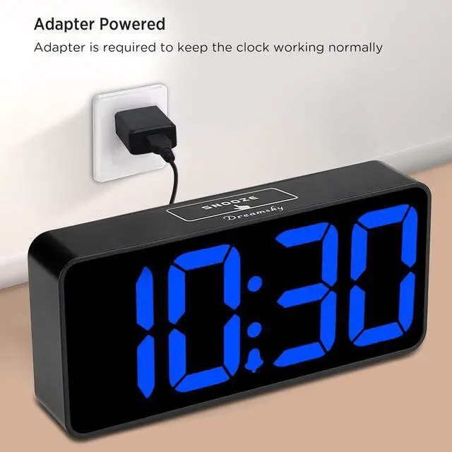 Alt view image 2 of 7 - DreamSky Large Digital Alarm Clock Big Numbers for Seniors & Visually Impaired, 9 Inches Electric Clocks for Bedroom, Jumbo Display Fully Dimmable Brightness, USB Ports, Adjustable Alarm Volume