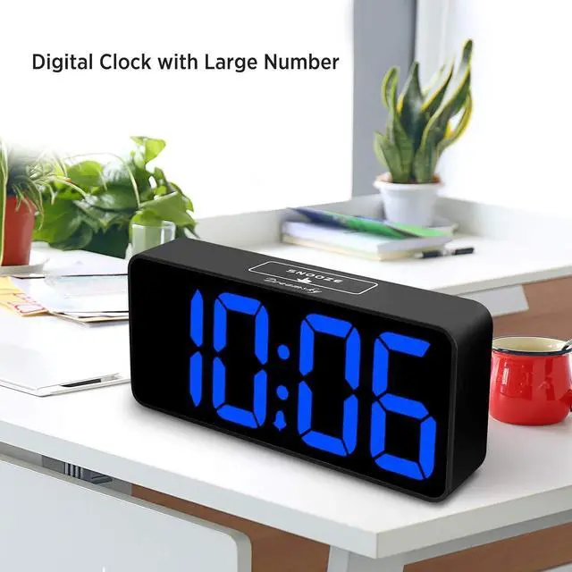Alt view image 6 of 7 - DreamSky Large Digital Alarm Clock Big Numbers for Seniors & Visually Impaired, 9 Inches Electric Clocks for Bedroom, Jumbo Display Fully Dimmable Brightness, USB Ports, Adjustable Alarm Volume
