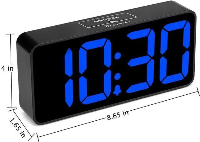 Alt view image 7 of 7 - DreamSky Large Digital Alarm Clock Big Numbers for Seniors & Visually Impaired, 9 Inches Electric Clocks for Bedroom, Jumbo Display Fully Dimmable Brightness, USB Ports, Adjustable Alarm Volume