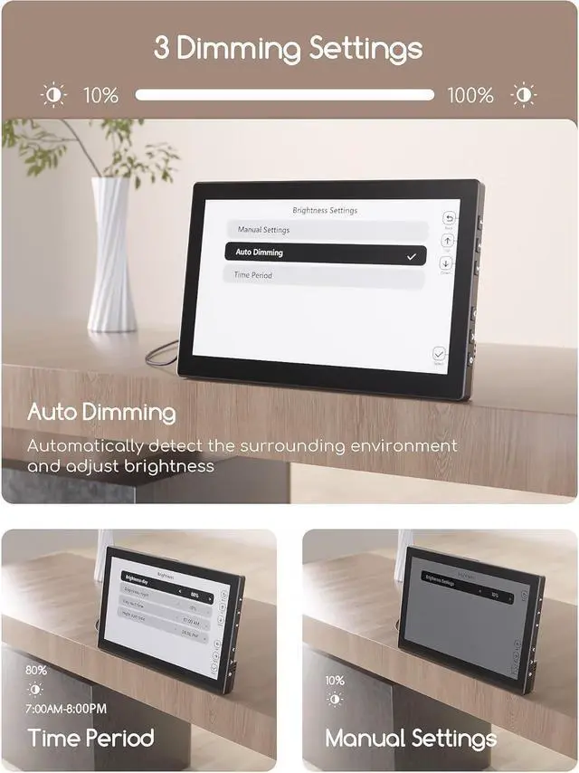Alt view image 7 of 7 - Raynic Digital Clock, Large Display Calendar Clock with 12 Themes, 20 Alarms, 20 Reminders, Auto Dimming, 12/24 Hours, Indoor Temperature, Humidity for Seniors, Desk