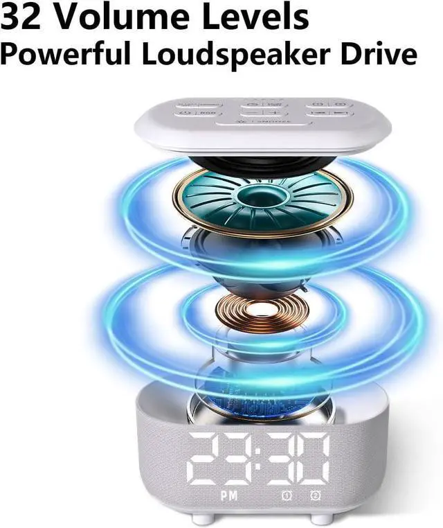 Alt view image 7 of 7 - Brown Noise Machine Small Digital Alarm Clock Sound Machine for Bedrooms White Noise Machine Night Light Plug in Desk Clock with 30 Wake up Sounds Clock for Kids Heavy Sleepers Snooze 32 Levels Volume