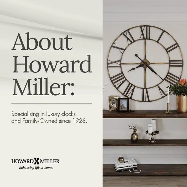 Alt view image 5 of 6 - Howard Miller Virgo Wall Clock - Round Analog Clock, Battery Operated with Quartz Movement, Sturdy Metal Frame, Modern Display, Easy-to-Read Numerals - Ideal for Kitchen, Bedroom, & Living Room Decor
