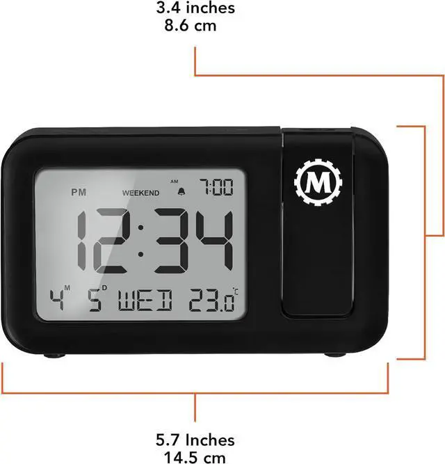 Alt view image 3 of 7 - MARATHON Projection Clock with Large Display and Backlight