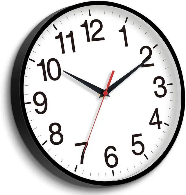 Alt view image 2 of 7 - 16 Inch Wall Clock Modern Battery Operated Silent Non Ticking Large Analog Clock for Living Room Office Home Bedroom Kitchen Bathroom(Black)