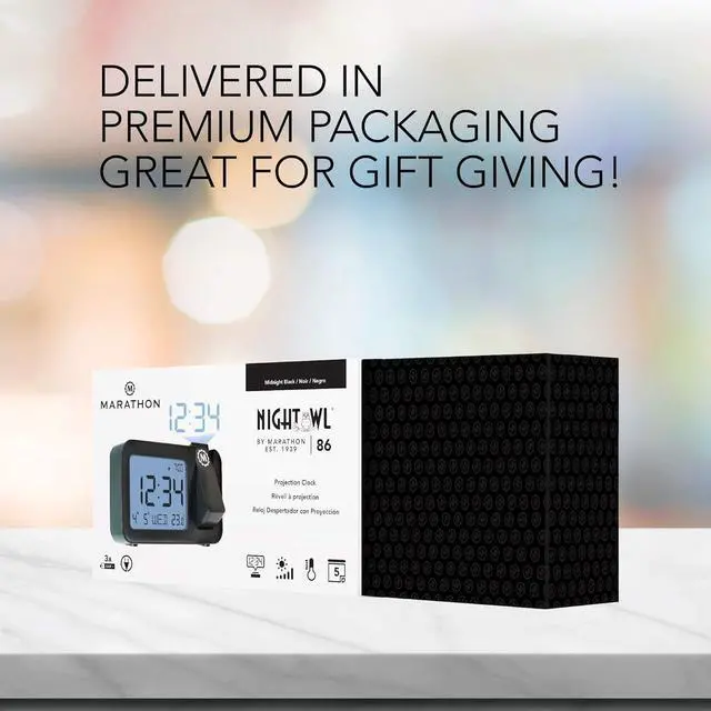 Alt view image 5 of 7 - MARATHON Projection Clock with Large Display and Backlight