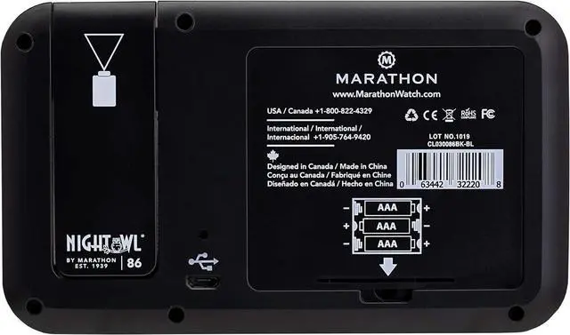 Alt view image 6 of 7 - MARATHON Projection Clock with Large Display and Backlight