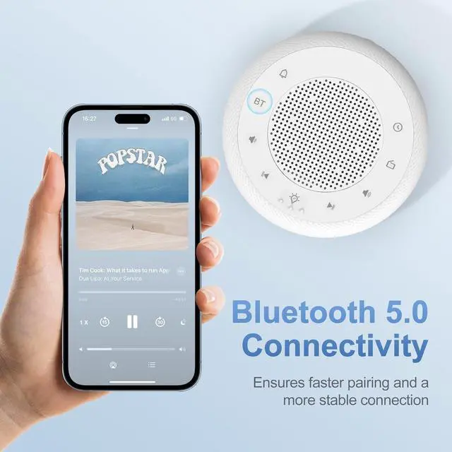 Alt view image 4 of 7 - BUFFBEE Bluetooth Speaker Alarm Clock with FM Radio - Rich and Clear Sound, Dimmable Clock, Plugged in Alarm Clock Radio for Bedroom (White)