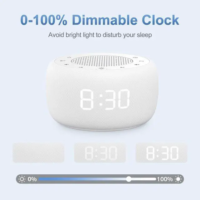 Alt view image 5 of 7 - BUFFBEE Bluetooth Speaker Alarm Clock with FM Radio - Rich and Clear Sound, Dimmable Clock, Plugged in Alarm Clock Radio for Bedroom (White)