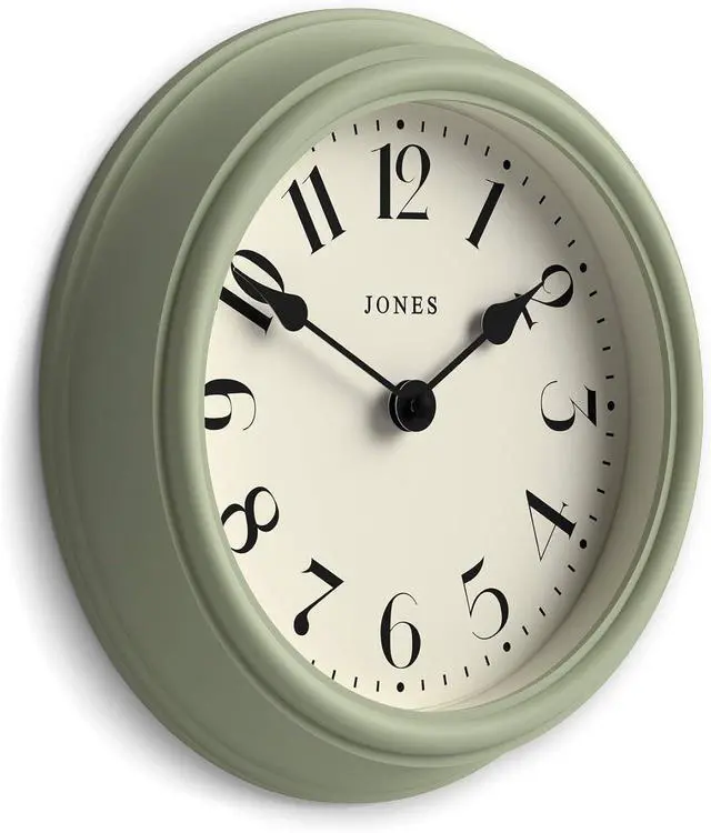 Alt view image 2 of 7 - JONES CLOCKS® Frieze Wall Clock | Small Elegant Classic Round Clock | 9 inch | Green | Pretty Design Ideal for The Kitchen, Living Room, Bedroom, Large or Small Spaces
