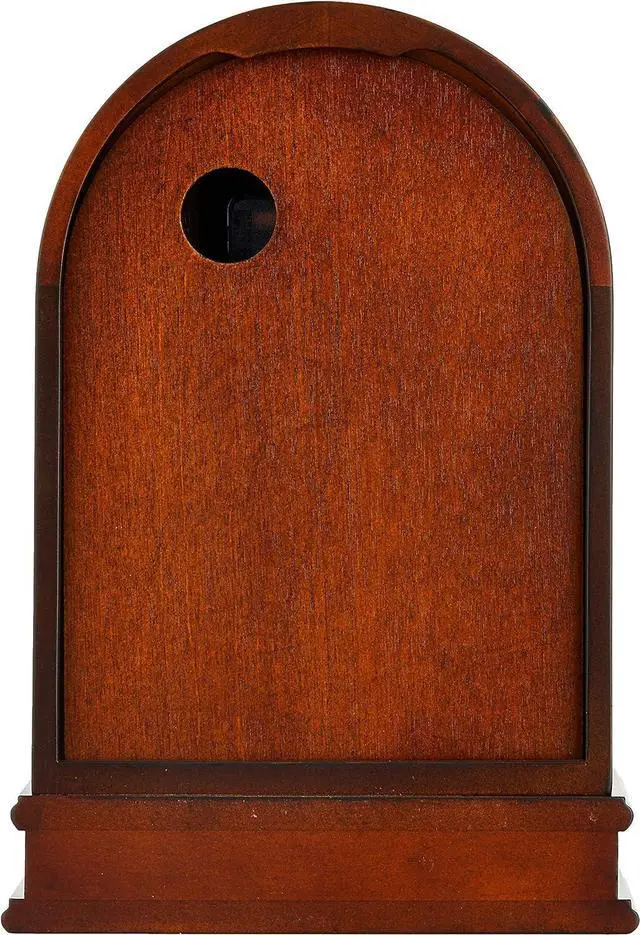 Alt view image 3 of 3 - Bulova B7467 Hardwick Mantel Clock | Traditional Hardwood Case with Walnut Finish | Roman Numerals | Elegant Timepiece for Home or Office