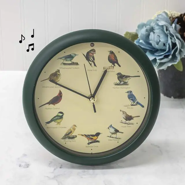Alt view image 7 of 7 - Mark Feldstein, The Original Singing Bird Clock, 8 Inch, Green