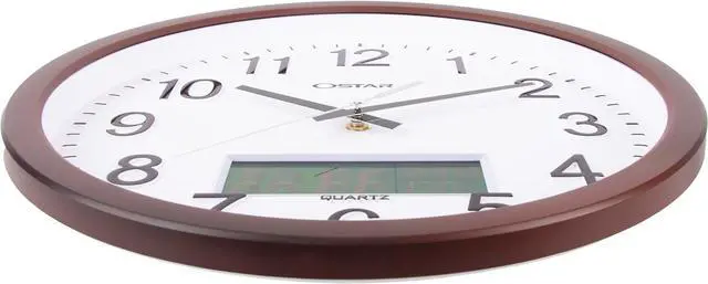 Alt view image 4 of 7 - OSTAR 14" Large Analog Digital Display Wall Clock Silent Non-Ticking, Day of The Week Temperature Battery Operated Clock for Living Room Bedroom Kitchen