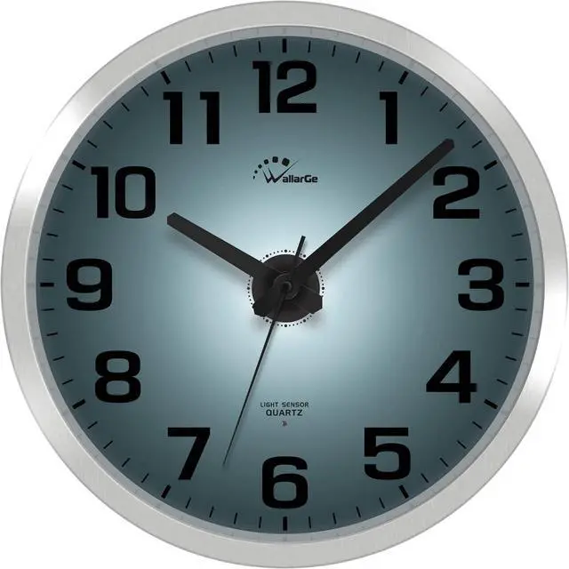 Main image of WallarGe Night Light Wall Clock for Bedroom - Silent Lighted up Wall Clock Glow in The Dark, Battery Operated Wall Clocks for Living Room/Kitchen, Easy to Read Large Digital Display, 12 Inch