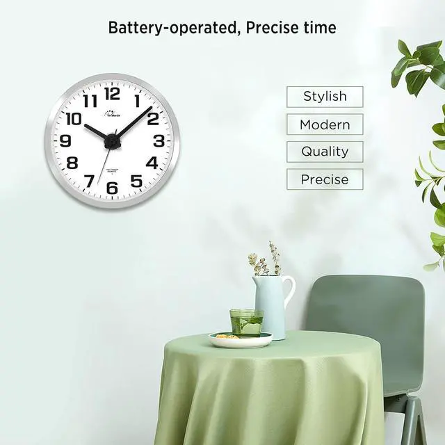 Alt view image 6 of 7 - WallarGe Night Light Wall Clock for Bedroom - Silent Lighted up Wall Clock Glow in The Dark, Battery Operated Wall Clocks for Living Room/Kitchen, Easy to Read Large Digital Display, 12 Inch