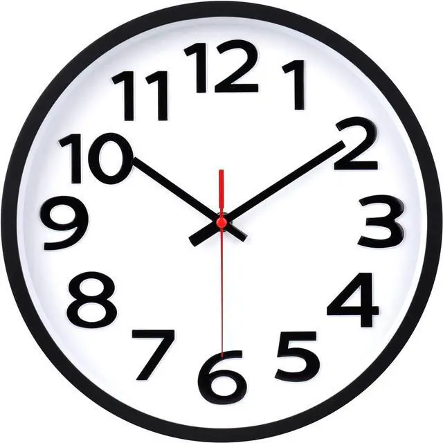 Main image of Wall Clock 12 Inch Silent Non-Ticking Big Numbers Easy to Read Wall Clocks Decorative for Office School Bedroom Home