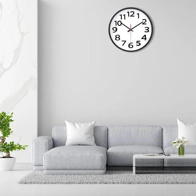 Alt view image 6 of 6 - Wall Clock 12 Inch Silent Non-Ticking Big Numbers Easy to Read Wall Clocks Decorative for Office School Bedroom Home