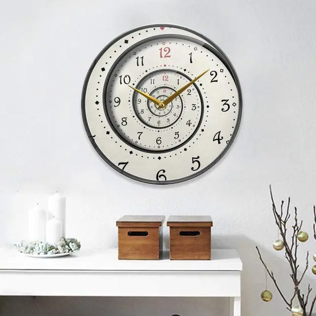 Alt view image 6 of 6 - ALAZA Modern White Spiral Wall Clock Battery Operated Silent Non Ticking Clocks for Living Room Decor 12 Inch / 9.5 Inch