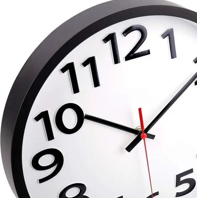 Alt view image 3 of 6 - Wall Clock 12 Inch Silent Non-Ticking Big Numbers Easy to Read Wall Clocks Decorative for Office School Bedroom Home