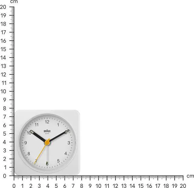 Alt view image 7 of 7 - Braun Classic Analogue Alarm Clock with Snooze and Light, Quiet Quartz Sweeping Movement, Crescendo Beep Alarm in White, Model BC03W.