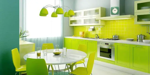 Alt view image 6 of 6 - Infinity Instruments Square Silent Retro 9 inch Mid Century Modern Kitchen Diner Retro Wall Clock Quartz Sweep Movement (Green)