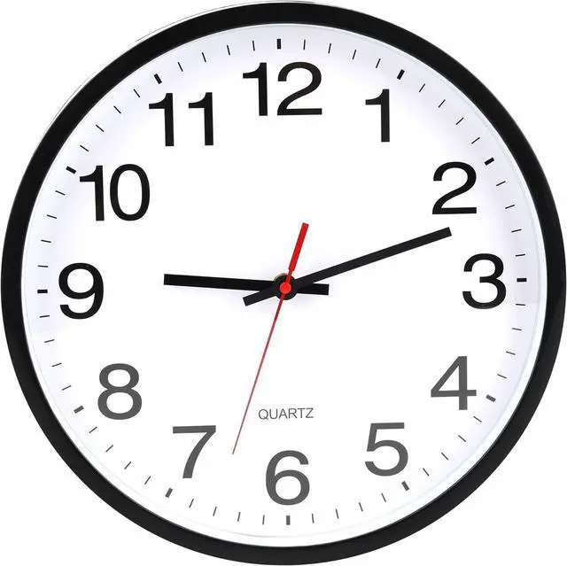 Main image of 12 Inch Wall Clock, Modern Wall Clocks Battery Operated, Silent Non-Ticking Analog Classic Clock Decorative,Black