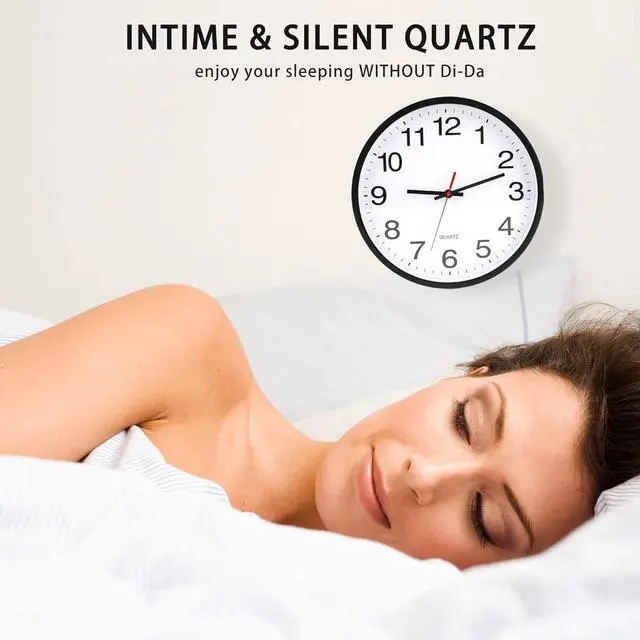 Alt view image 4 of 7 - 12 Inch Wall Clock, Modern Wall Clocks Battery Operated, Silent Non-Ticking Analog Classic Clock Decorative,Black