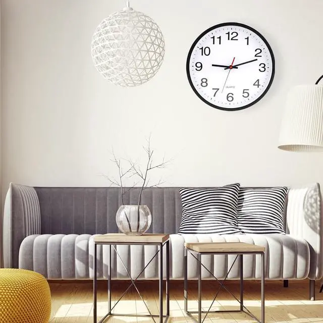 Alt view image 6 of 7 - 12 Inch Wall Clock, Modern Wall Clocks Battery Operated, Silent Non-Ticking Analog Classic Clock Decorative,Black