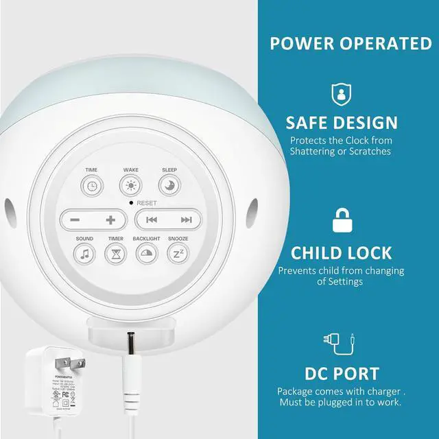 Alt view image 5 of 7 - iHoo Kids Alarm Clock, Sleep Training Clock with Sun & Moon,Night Light and OK to Wake Alarm Clock for Toddlers