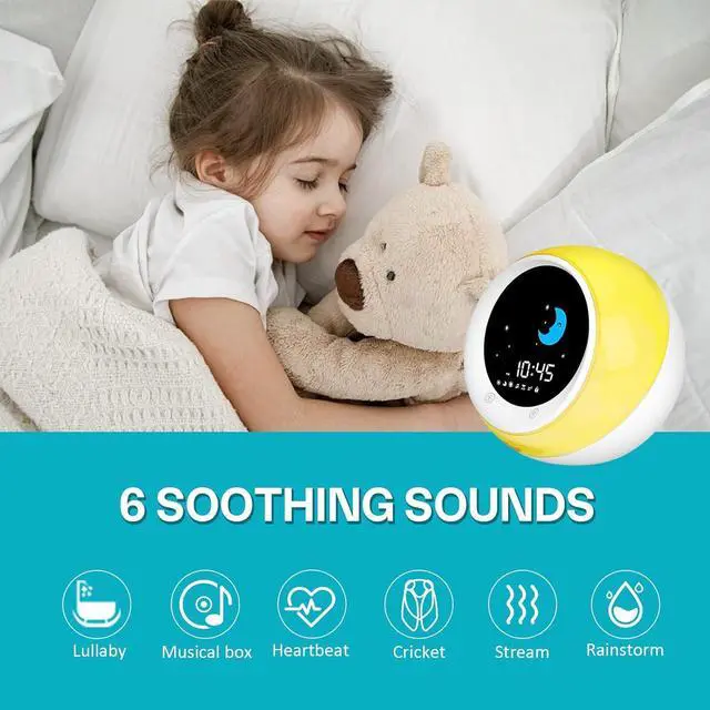 Alt view image 7 of 7 - iHoo Kids Alarm Clock, Sleep Training Clock with Sun & Moon,Night Light and OK to Wake Alarm Clock for Toddlers