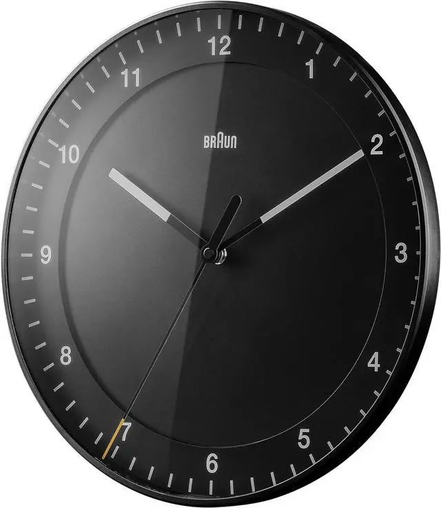 Alt view image 7 of 7 - Braun Classic Large Analogue Wall Clock with Silent Sweep Movement, Easy to Read, 30cm Diameter in Black, Model BC17B.